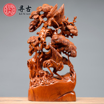 Looking for ancient flower pear wood carving pine crane ornaments solid wood home living room decoration mahogany birthday gift crafts