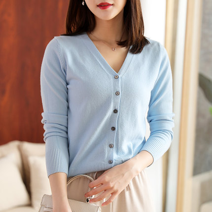 针织衫女薄款宽松冰丝开衫春秋新款外穿短款网红空调防晒衫外套