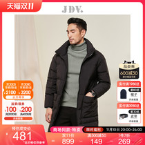 JDV men's shopping mall same style autumn and winter new white goose down turtleneck thickening warm mid-length down jacket