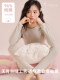 Thermal underwear set for girls in autumn and winter, pure cotton long-sleeved trousers, non-marking antibacterial and antistatic inner wear base set