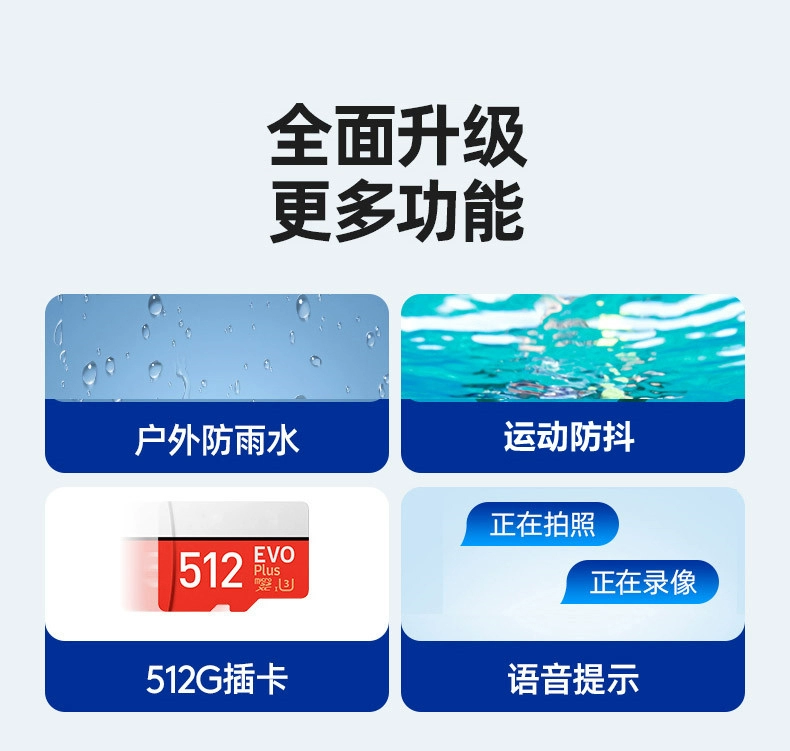 Camera hành động Camera gắn trên đầu Đầu ghi hình chống rung toàn cảnh 360 Máy quay video đi xe máy