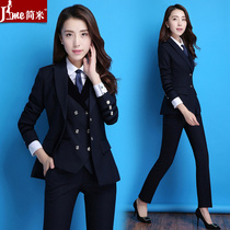 Flight attendant uniform professional clothes womens suits womens pants suit temperament ol Korean overalls interview formal wear