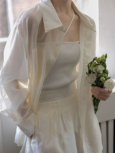 Шелковая рубашка, элитная куртка, защита от солнца, свободный крой