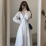 Весенняя сексуальная осенняя белая длинная юбка, платье, коллекция 2022, городской стиль, французский стиль