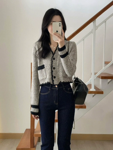 Японский дизайнерский свитер, кардиган, V-образный вырез, осенний