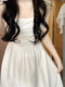 Gentle style white tube top suspender dress for women summer 2025 new style waist slimming long skirt with niche design