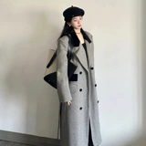 Небольшое шерстяное длинное осеннее шерстяное пальто, в корейском стиле, подходит для подростков