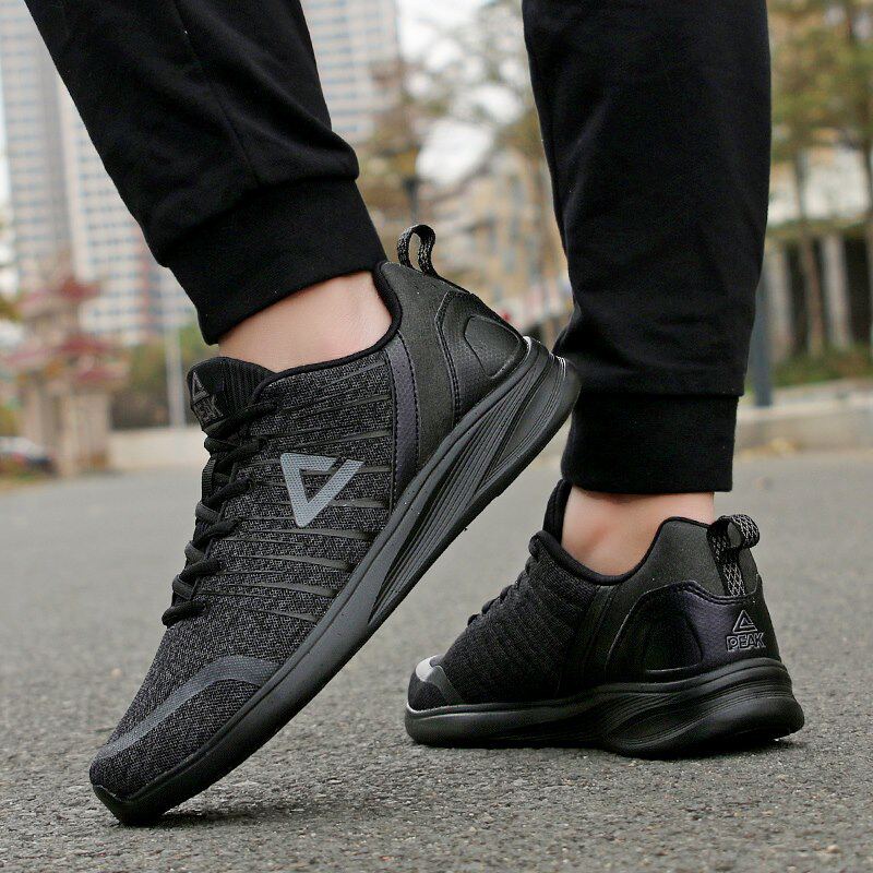 Peak Men's Shoes Running Shoes 2022 Summer Lightweight Mesh Breathable Black Casual Shoes Men's Sports Shoes Men's