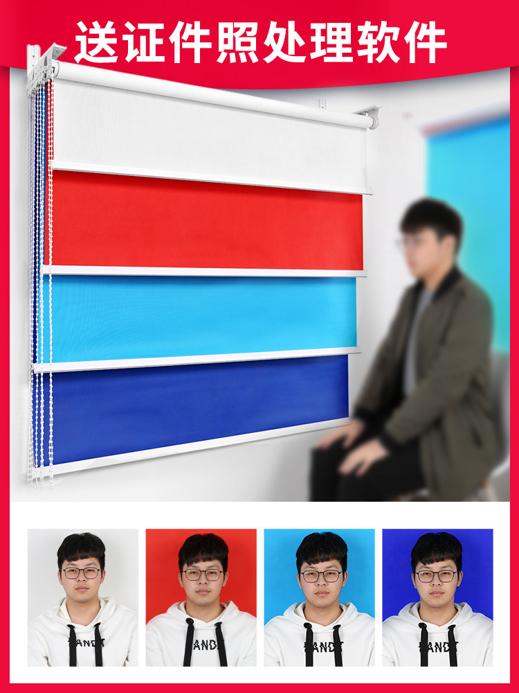 ID photo photo background cloth frame Photo roller shutter shaft reel lifting three-color one-inch photo gallery photography shelf Manual photo gallery hanging wall Roll props curtain screen snapshot board shooting wall