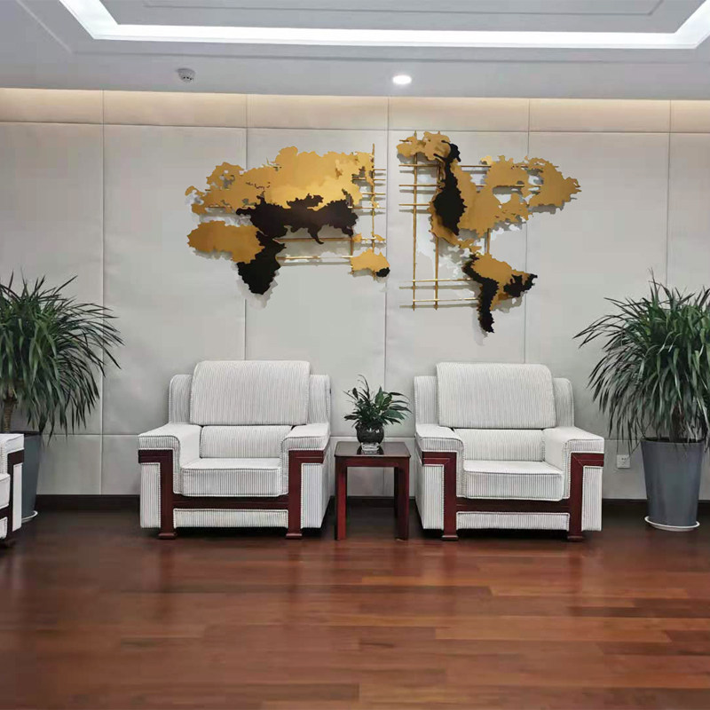 Iron metal world map simple modern wall decoration creative three-dimensional wall decoration light luxury sofa background wall decoration