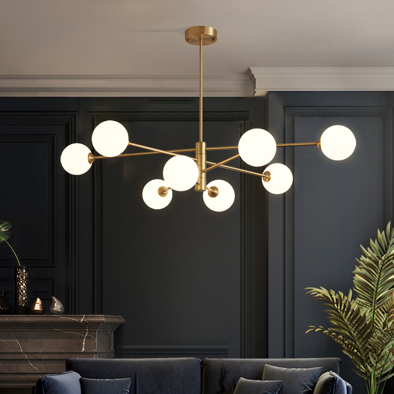 Total Copper Nordic Home Magic Bean Molecular Lamp Pendant Lamp Modern Minimalist Living-room Light Atmospheric Dining Room Bedroom Light Lavish Lamp