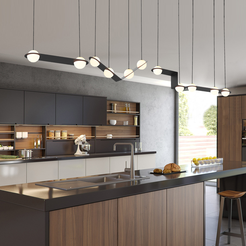 Postmodern Minimalist Hotel Front Desk Chandelia Nordic Creative Lines Chandelia Bar Dining Room Personality Minimalist Composition Light