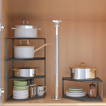 Cooktop Containing Shelf Kitchen Countertop Corner Shelving cupboard Placing Pan Stratified Shelf Home lower sink pot holder