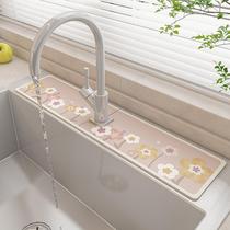 Faucet absorbent pad diatom mud wash basin kitchen sink drain pad anti-splash toilet bathroom countertop pad