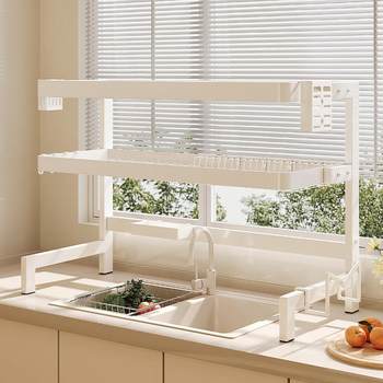 Kitchen Sink Storage Rack Countertop Dish Organizer Rack Above Sink Multifunctional Dish Rack Drain Rack