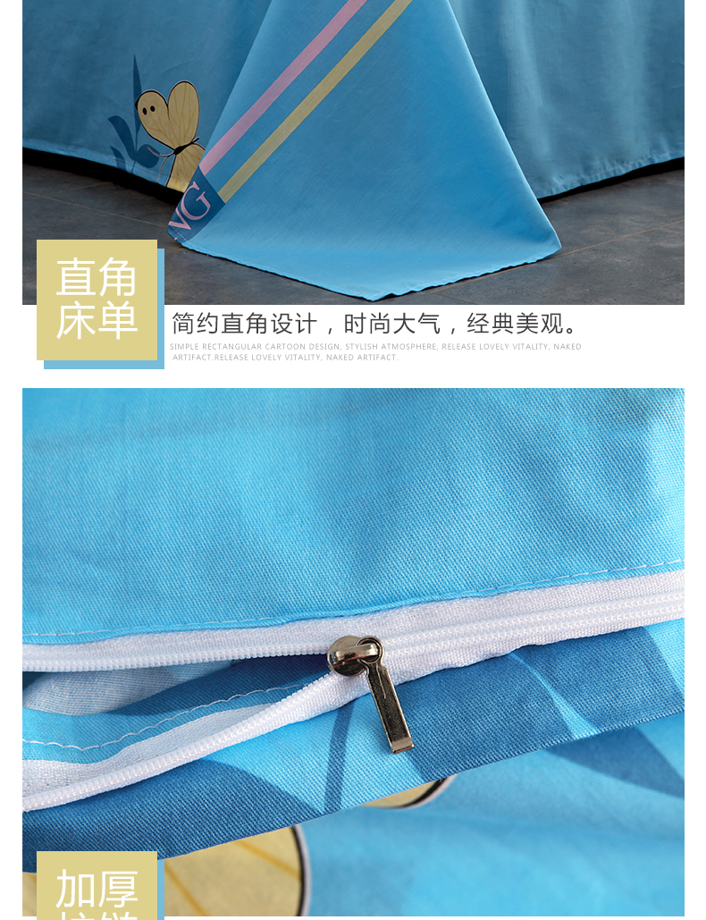 100% cotton twill dày bốn mảnh Bộ 100% cotton đơn đơn 4 mảnh đặt 1,5 m 1,8 / 2m giường - Bộ đồ giường bốn mảnh chăn ga cưới