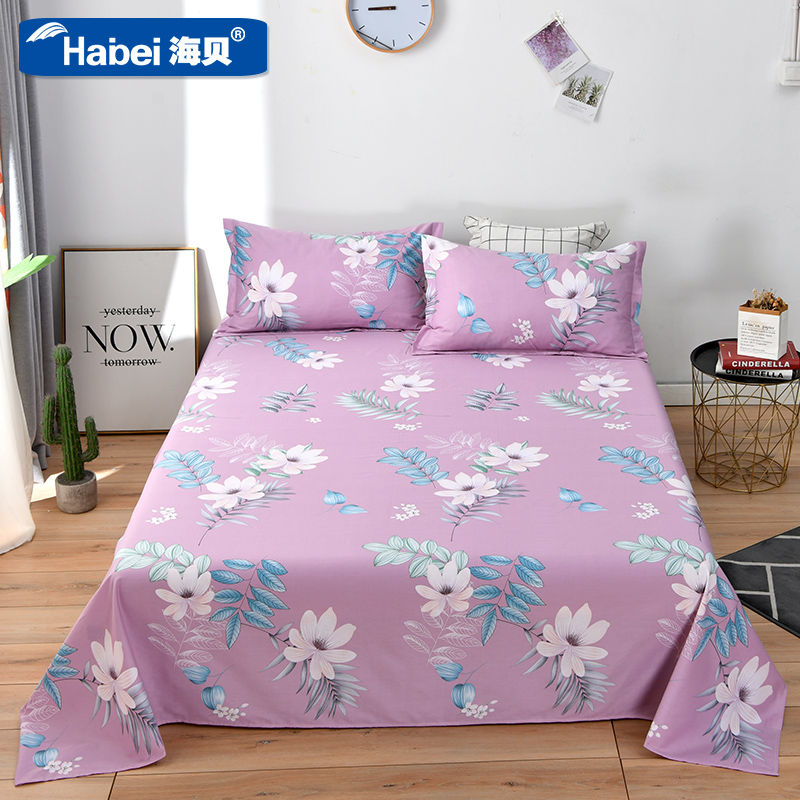 Sheet single 100% cotton single double 1 5 meters 1 8 pillowcases sheets 2 three-piece sets of twill cotton thickening