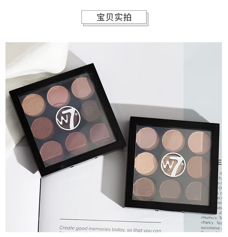 Stone Bend UK W7 Nine Color Eyeshadow Palette Earth Color Pearlescent Matte Eye Shadow Girl Series Phiên bản giá Mới bắt đầu Newbie phấn mắt