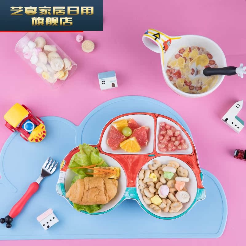 The Children cutlery set ceramic bowl dish bowl cartoon express baby plate household space frame dish soup bowl