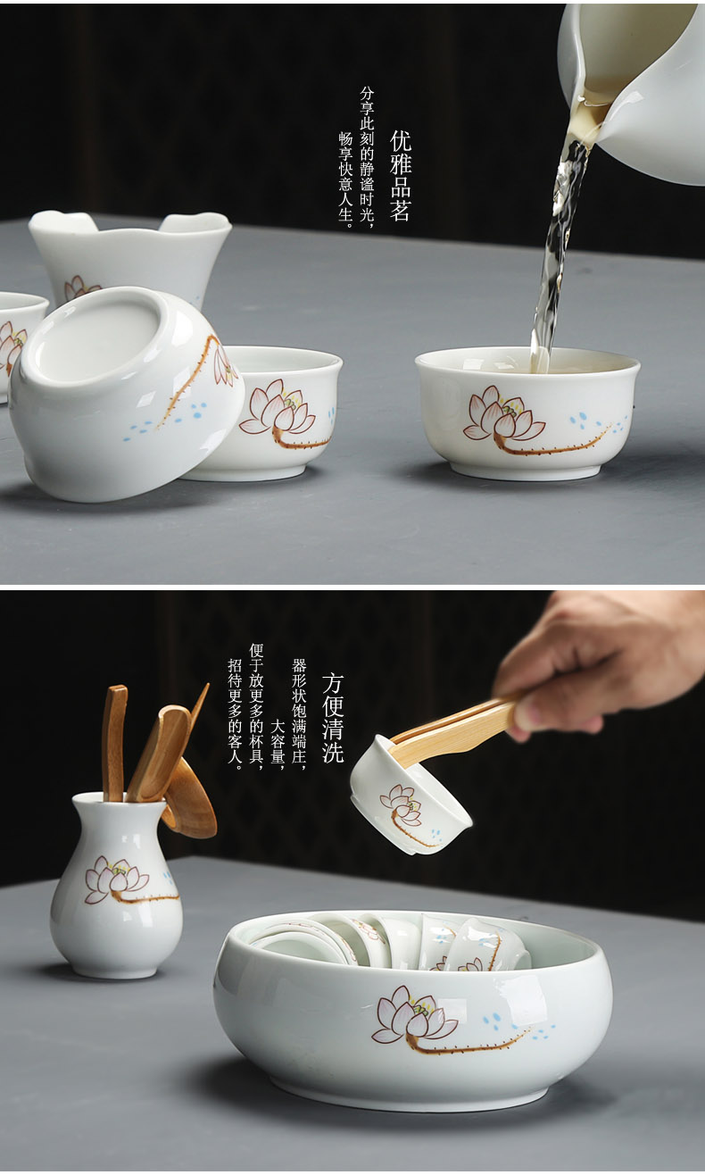 Ceramic tureen tea sets tea tray was kung fu tea cups of dry mercifully whole household contracted mercifully tea white porcelain