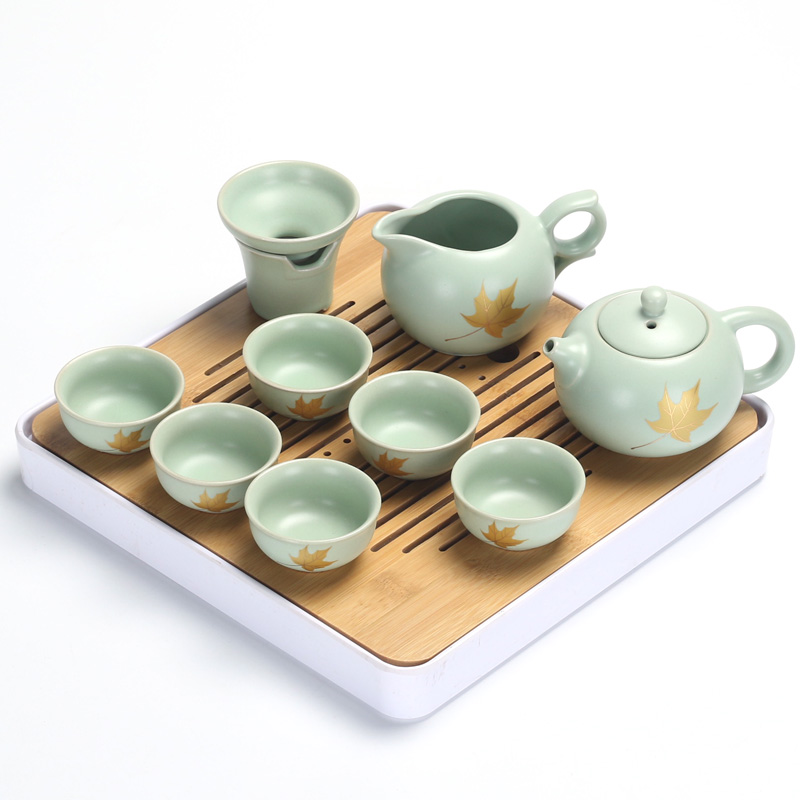 Office kung fu tea set household contracted slicing tureen teapot teacup tea tray of a complete set of your up porcelain tea set