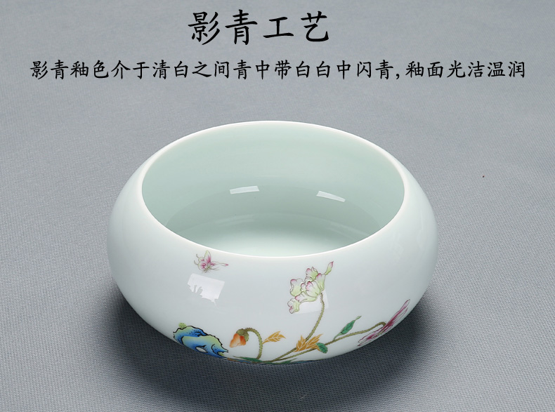 Shadow blue glaze tea wash them large cup for wash ceramic tea set writing brush washer tea accessories flowerpot compote cups water jar