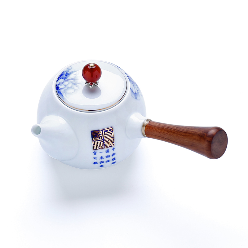 Xin arts kung fu tea set ceramic fuels the teapot hua limu lateral the Peking Opera of blue and white porcelain tea pot