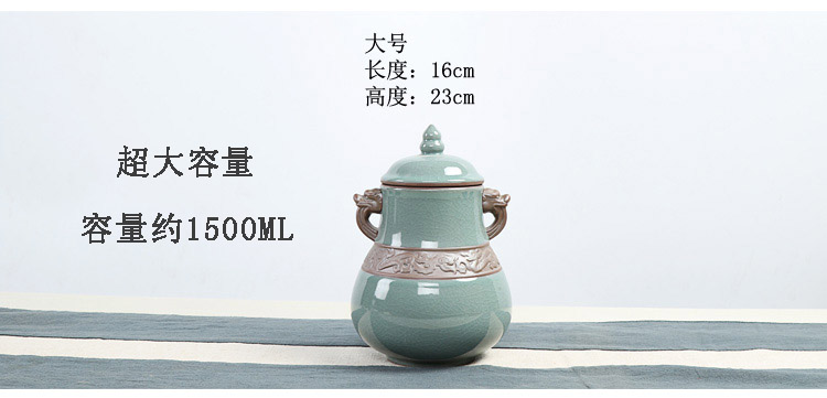 Xin arts predestination elder brother up with anaglyph caddy fixings open large pu 'er tea ceramics seal storage jar