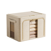 Clothes storage box Tianshan cotton and linen household large-capacity wardrobe clothing fabric organizing box Baina storage artifact