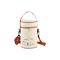 Round Insulated Bag Office Worker Hand Lunch Box Bag Winter With Dinner Lunch Bag Thickened Aluminum Foil Lunch Box Bag