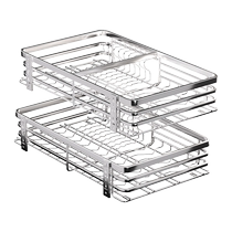 Accueil Kitchen Draw Laserdisc Tray Storage Rack 304 Stainless Steel Drawer Cabinet Pull Basket Bowls Cabinet Drain Shelve