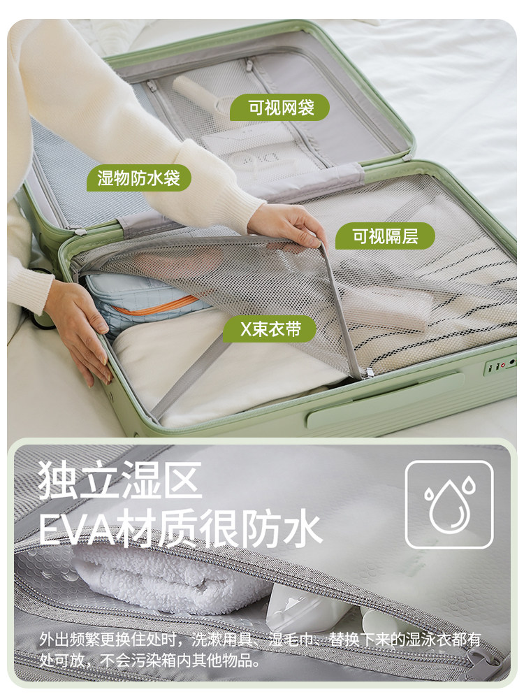 Pc Suitcase 2025 New Model Trolley Luggage for Female Students, Large Capacity, 24inch Combination Lock Carry-On Suitcase, 26-Inch, Sturdy and Lightweight