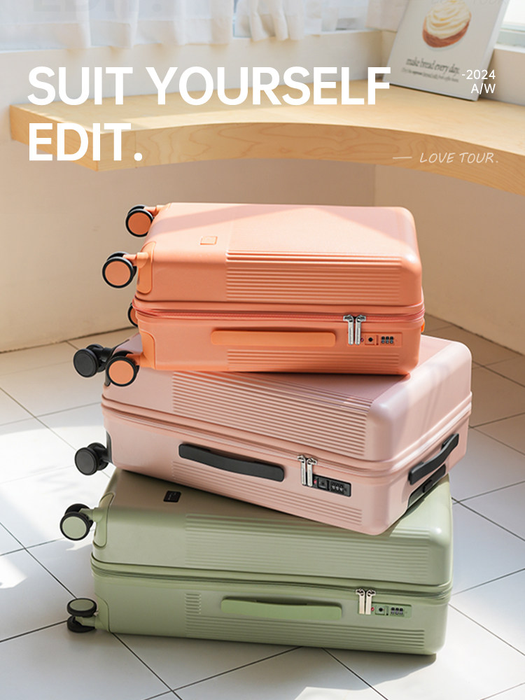 Lovetour High-Quality Papaya Orange Suitcase for Women 2025 New Model with Universal Wheels, Lightweight Carry-On Luggage 24inch