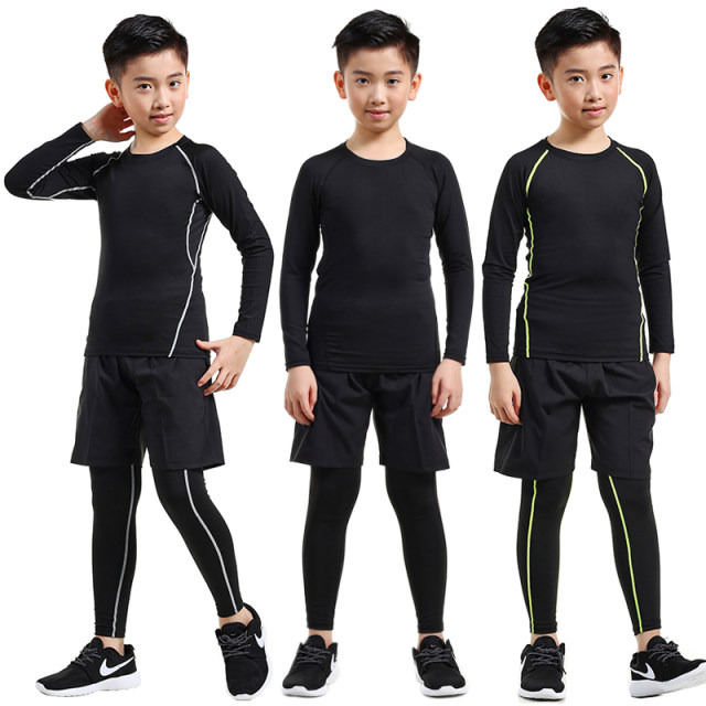 Children's tights training clothes Speed dry clothes boys autumn and winter basketball football bottoming sports fitness suit boys