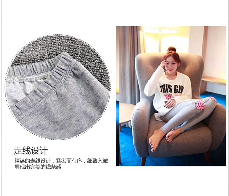Bộ đồ ngủ mới cho nữ mùa xuân và mùa thu Bộ đồ cotton dài tay phiên bản Hàn Quốc có thể mặc mùa thu lỏng lẻo Bà Modal phục vụ tại nhà đồ bộ kiểu mới