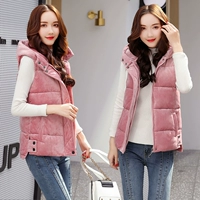 Áo vest nhung vàng nữ mùa đông 2018 phiên bản Hàn Quốc mới của áo vest cotton ngắn buông xuống shop quần áo nữ gần đây