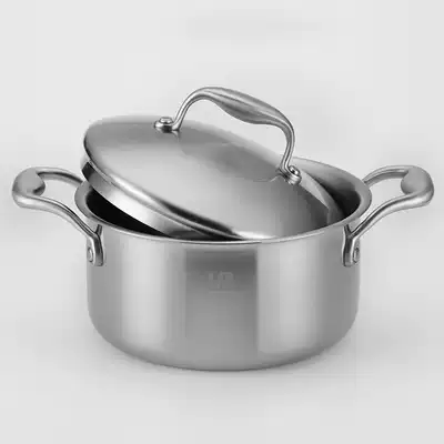 Langma stainless steel binaural soup pot thickened hotel kitchen household energy-saving and healthy induction cooker universal with lid