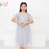 Mùa hè 2019 cô gái béo mập thả lỏng cỡ lớn cô gái siêu châu Á đã mỏng siêu tiên váy ngắn tay trai lớn - Váy đầm công chúa cho bé 1 tuoi Váy