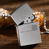 Оригинальная ветрозащитная матовая зажигалка на керосине, четырехлистный клевер, делается под заказ