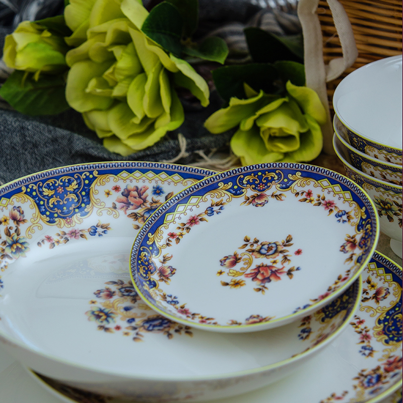 Jingdezhen ceramic tableware suit Chinese dishes home court high - grade ceramics dishes suit glair