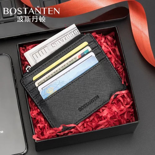 波斯丹顿 Маленький ультратонкий картхолдер, кожаный кошелек для водительских прав