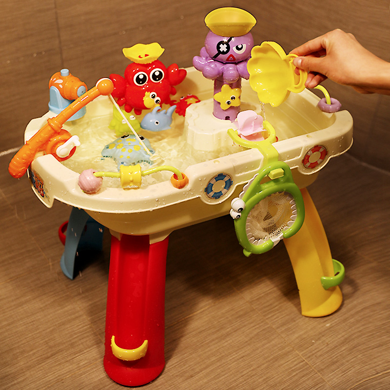 Children's water table duckling bath toy baby indoor beach water table water spray bathroom boy girl baby