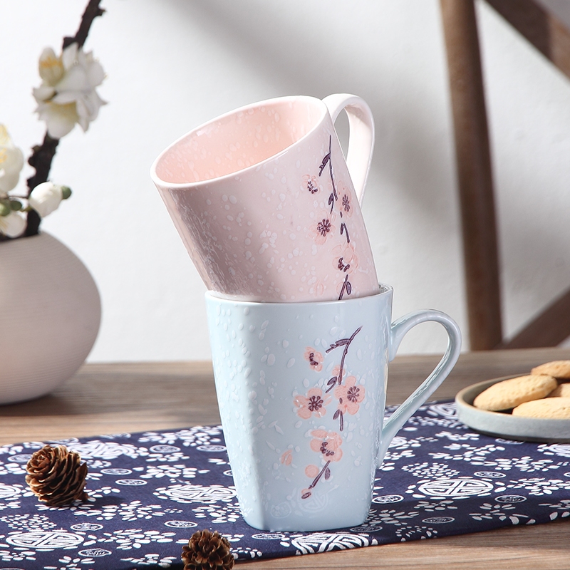 Ya cheng DE mark cup, ceramic Japanese contracted household lovers water in a cup creative move coffee for breakfast
