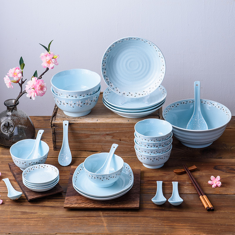 Ya cheng DE under the glaze color dishes suit Japanese creative job household crockery bowl spoon, plate