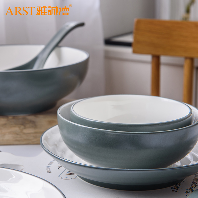 Ya cheng DE creative Nordic contracted ceramic dishes and utensils home dishes of rice bowl dessert salad bowl of soup bowl