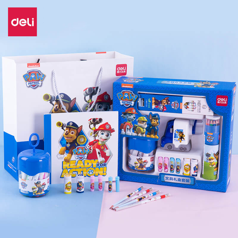 Del stationery gift box set of primary school students to send prizes holiday gifts school supplies start school gift package children birthday gifts Wang Wang team