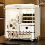 Косметическая настольная коробка для хранения, зеркало, туалетный столик для ухода за кожей, помада, система хранения