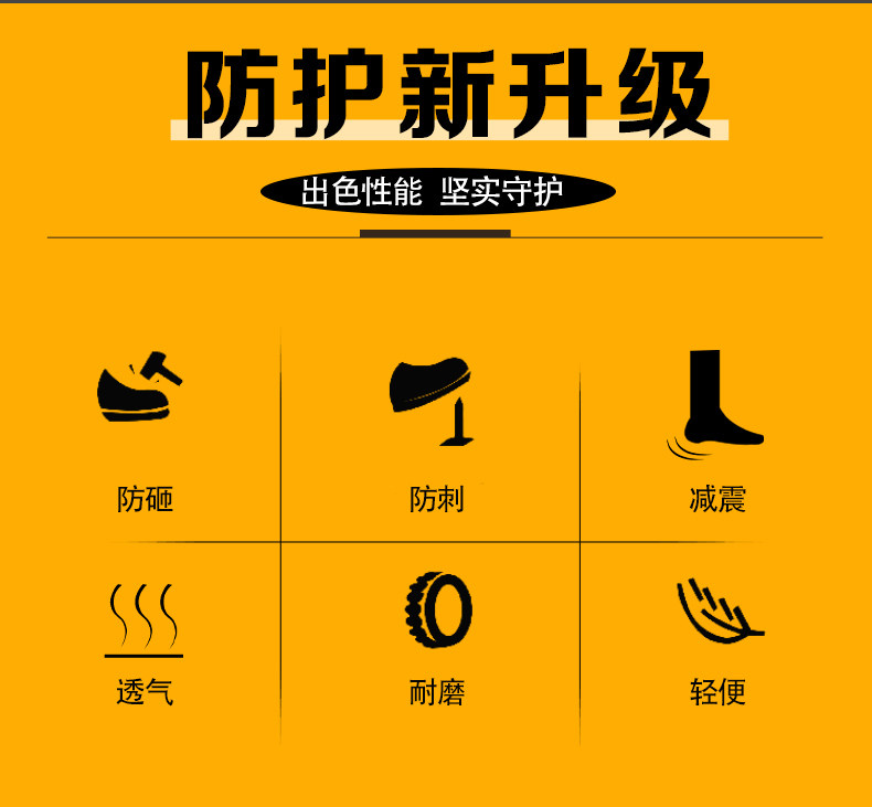 Защитная обувь 男士劳保鞋男款防砸防刺穿夏季轻便新款老保带钢板耐磨工地安全鞋 Zhen Cheng