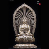 Hainan agarwood big day Tulai Buddha woodcarving ornaments Buddha statue home living room crafts