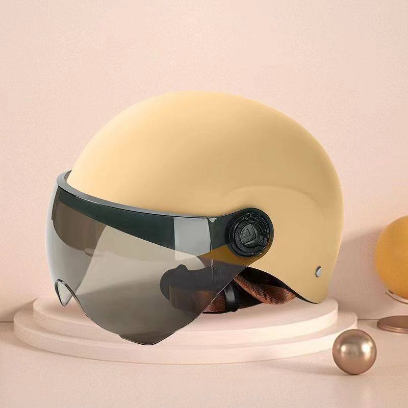 Electric battery car helmet gray man and woman summer sunscreen four seasons of general helmet locomotive full helmet cute safety cap